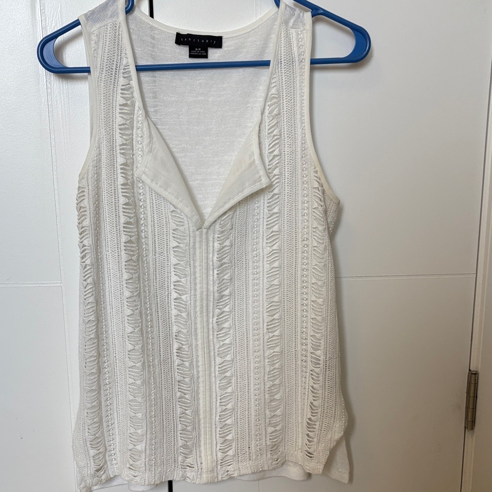 Sanctuary White Sleeveless Top